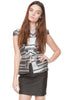 Metallic Silver Boss Top