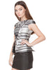 Metallic Silver Boss Top