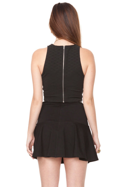 Block Tweed Crop Top